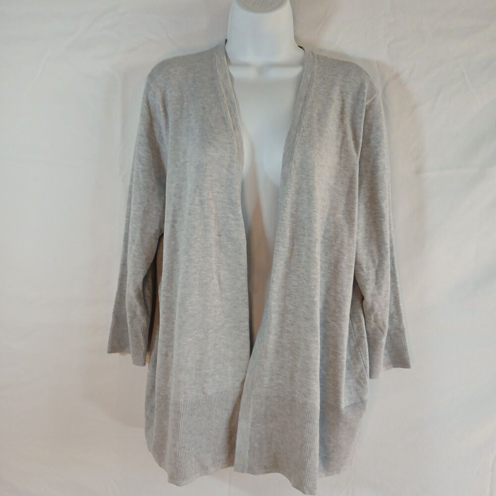 Lane Bryant Gray Long Sleeve Open Front Cardigan NWT Size 14/16 casual office